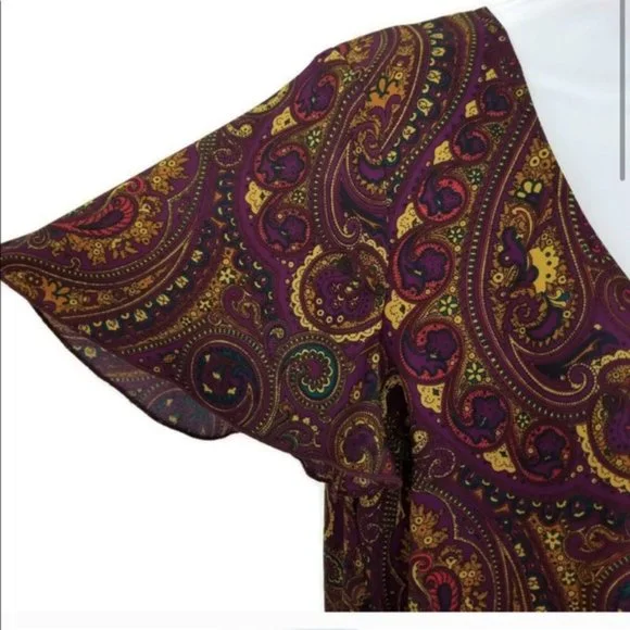 167 Show Me Your Mumu Purple Paisely Dress - Picture 4 of 4